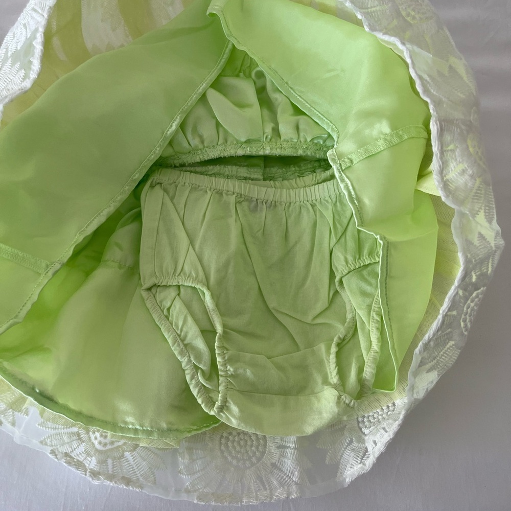 The Children's Place Green and White Baby Dress with Sweater, Headband, Bloomers - Picture 5 of 5